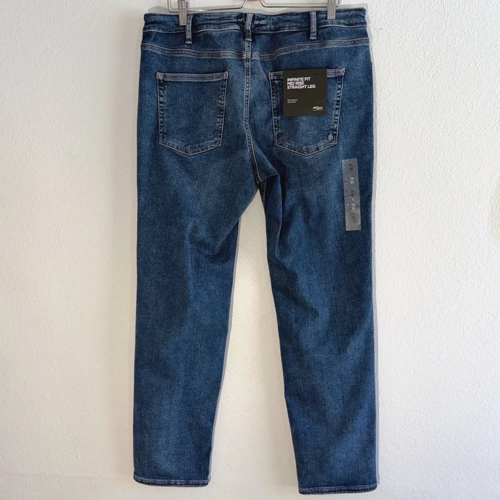 New Silver‎ Jeans Co Infinite Fit Mid Rise Straight Leg Jeans 1X Length 31